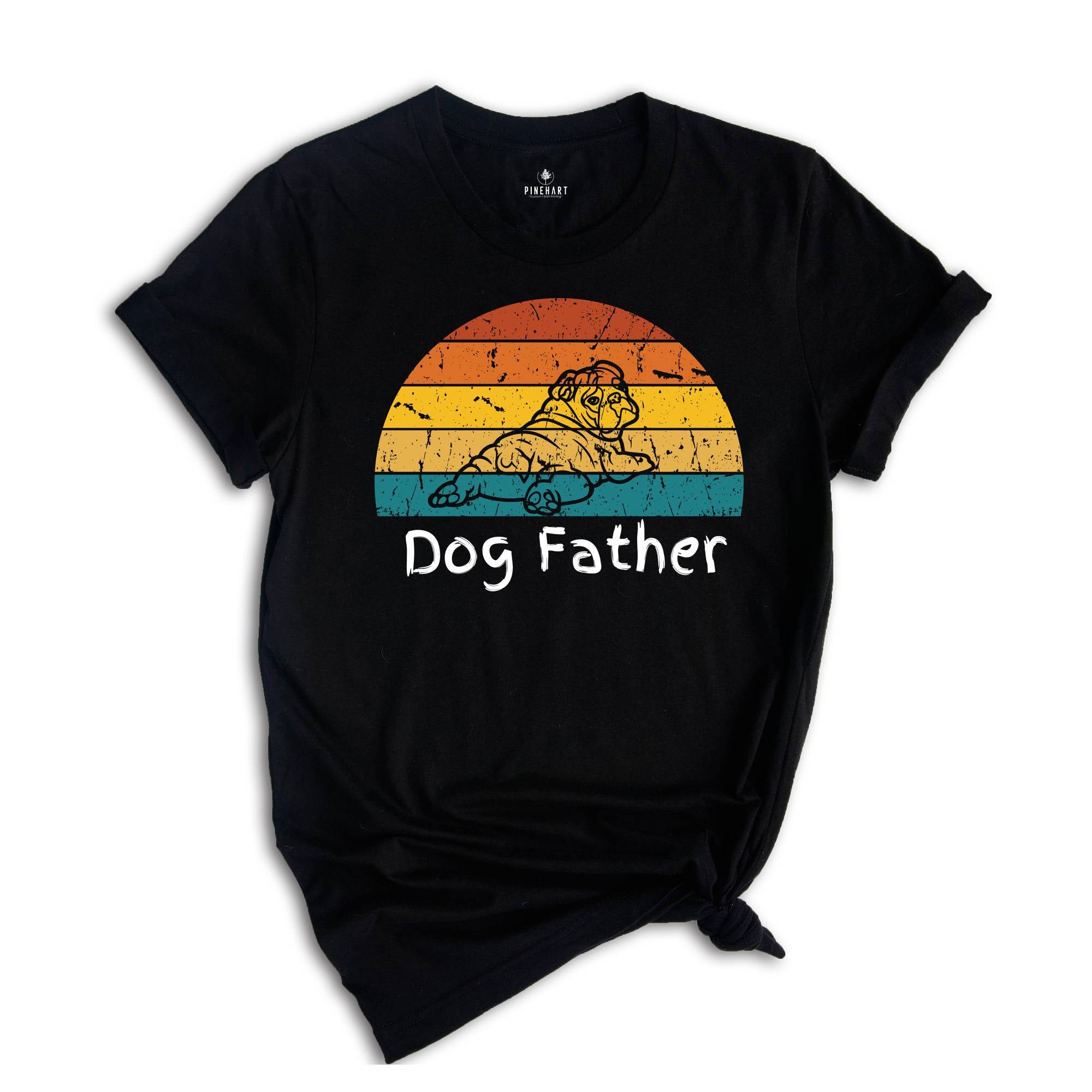 Retro Bulldog Father Shirt, Cute Bulldog Gift, Dog Lover Shirt, English Bulldog Lover Gift, Gift For Bulldog Dad