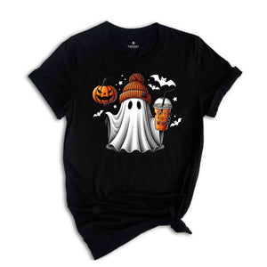 Ghost Coffee Halloween Shirt, Coffee Shirt, Pumpkin Shirt, Pumpkin Head, Boo Shirt, Spooky Season Shirt, Halloween Gift, Cute Halloween