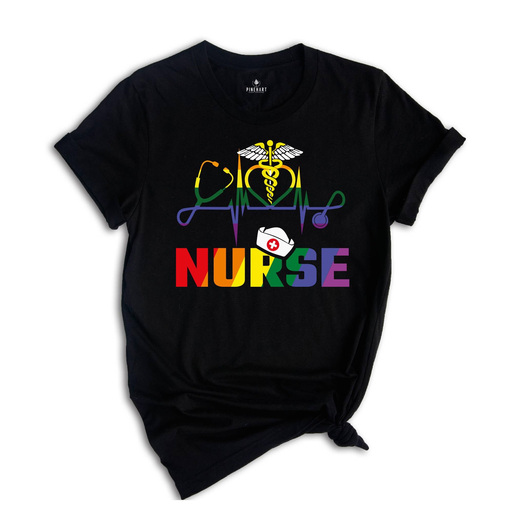 Nurse LGBTQ Gay Pride Rainbow T-shirt, Lgbt Nurse Gift, Gay Pride Tee, Lesbian Shirt, Gay Shirt, Transexual Shirt, Nurse Apparel