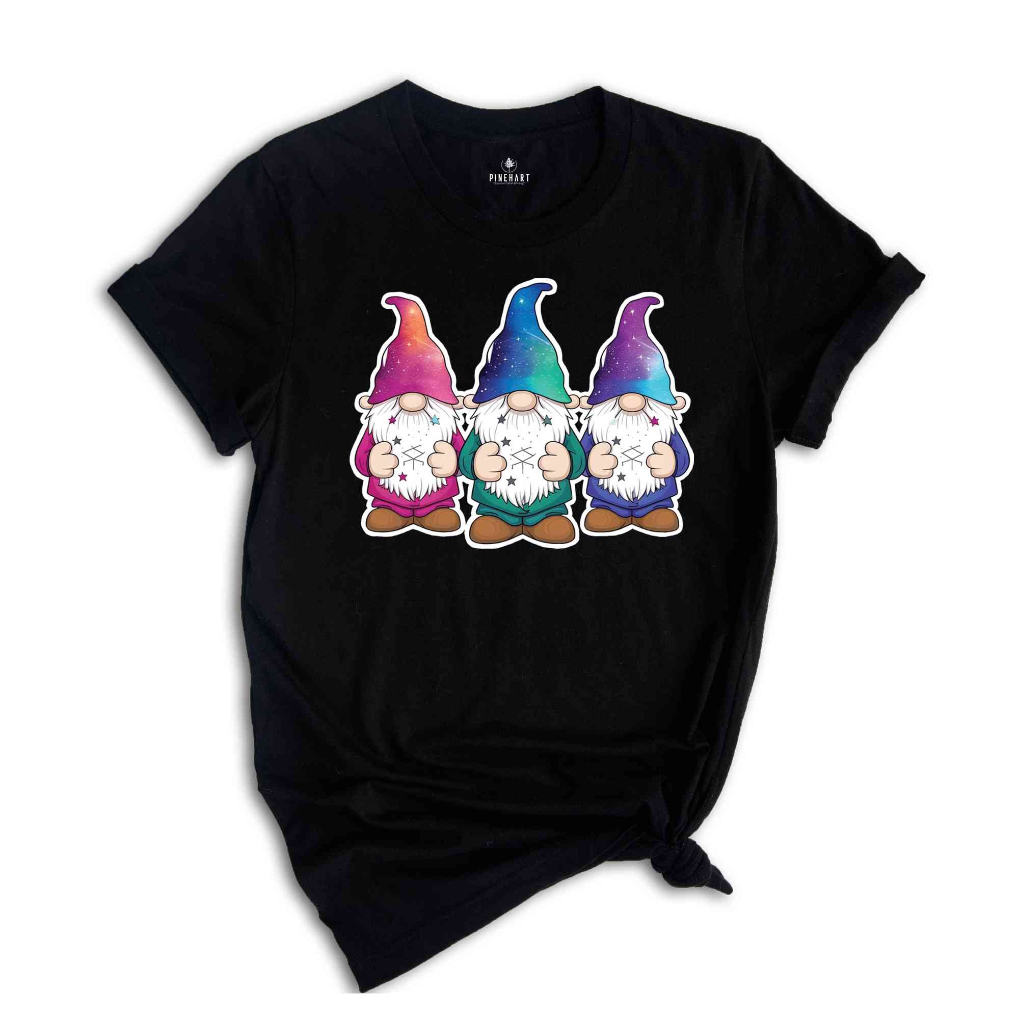 Three Cute Gnomes Shirt, Gnome Shirt, Astrology Gnomes Shirt, Crystals Shirt, Celestial Gnomes Shirt, Galaxy Gnomes Shirt