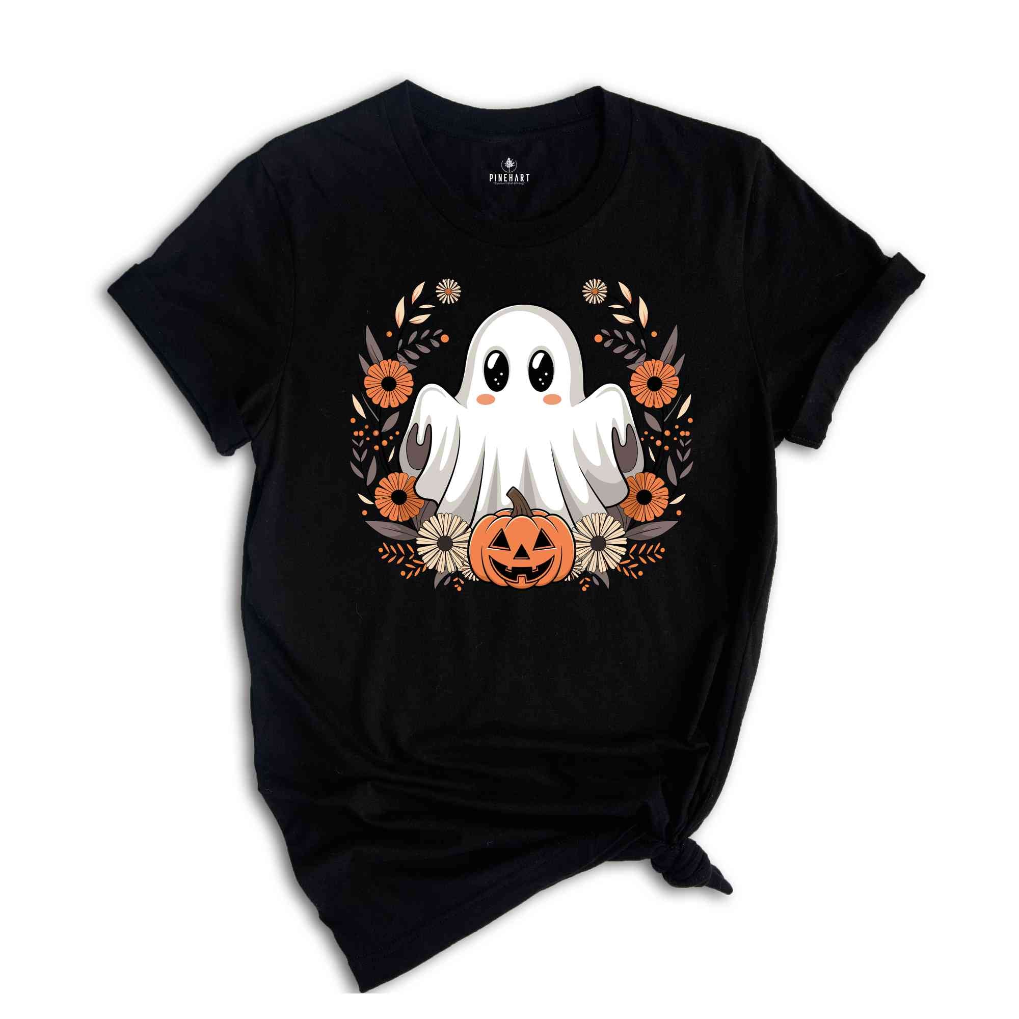 Floral Ghost Shirt, Vintage Floral Ghost Halloween Shirt, Flower Halloween Shirt, Cute Ghost Shirt, Fall Shirt, Vintage Ghost Shirt