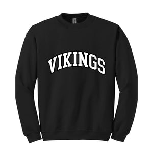 Vikings Football Team Sweatshirt, Go Vikings Sweatshirt, Leopard Go Vikings Tee, Vikings Mascot Sweatshirt, Vikings Cheer Tee