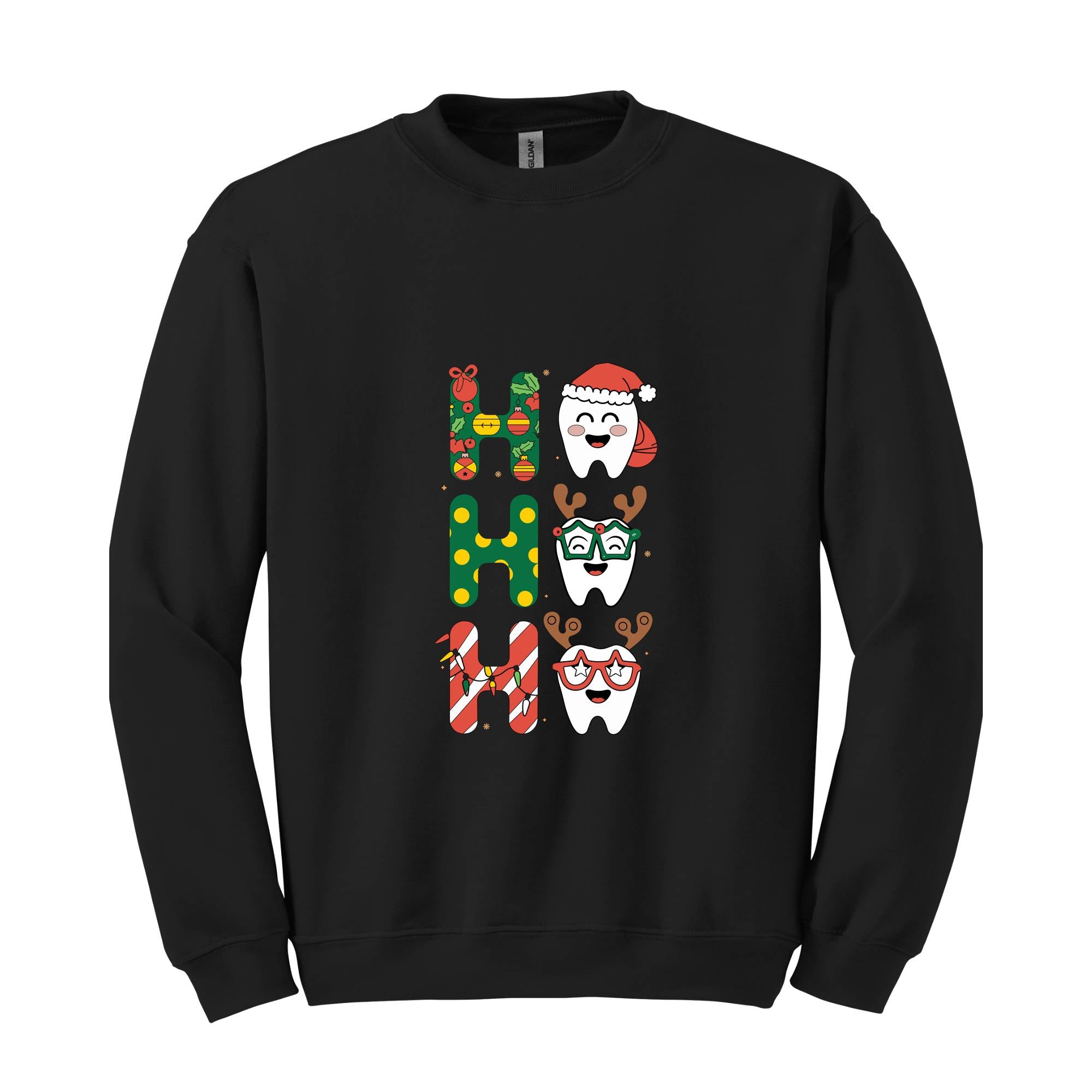 Ho Ho Sweatshirt, Christmas Dentist Shirt, Funny Christmas Teeth Sweatshirt, Dental Assistant Sweat, Christmas Dental Squad Tee