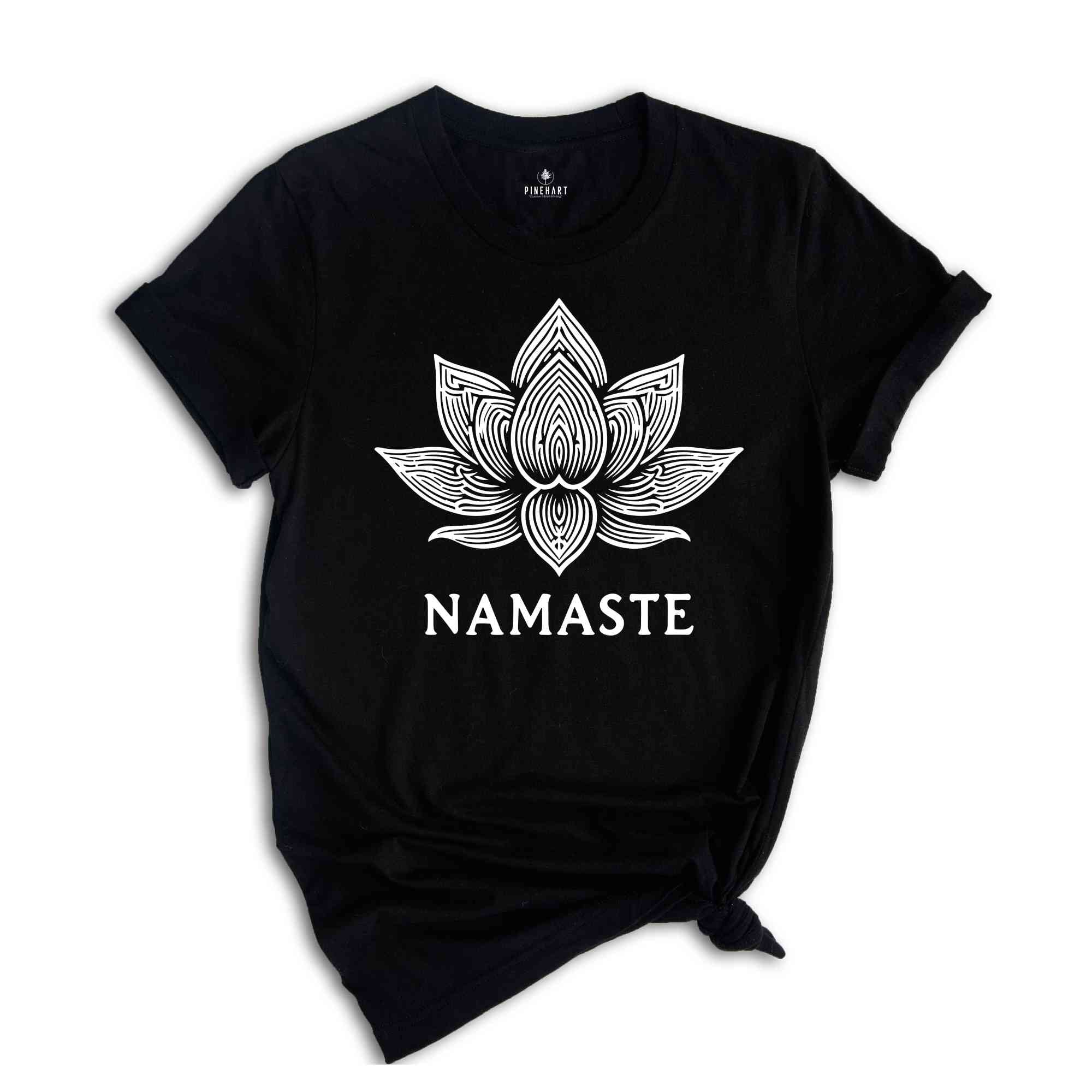 Namaste Lotus T-Shirt, Yoga Shirt, Lotus Shirt, Meditation Shirt, Workout T-Shirt, Yoga Lover Gift, Woman Yoga Apparel