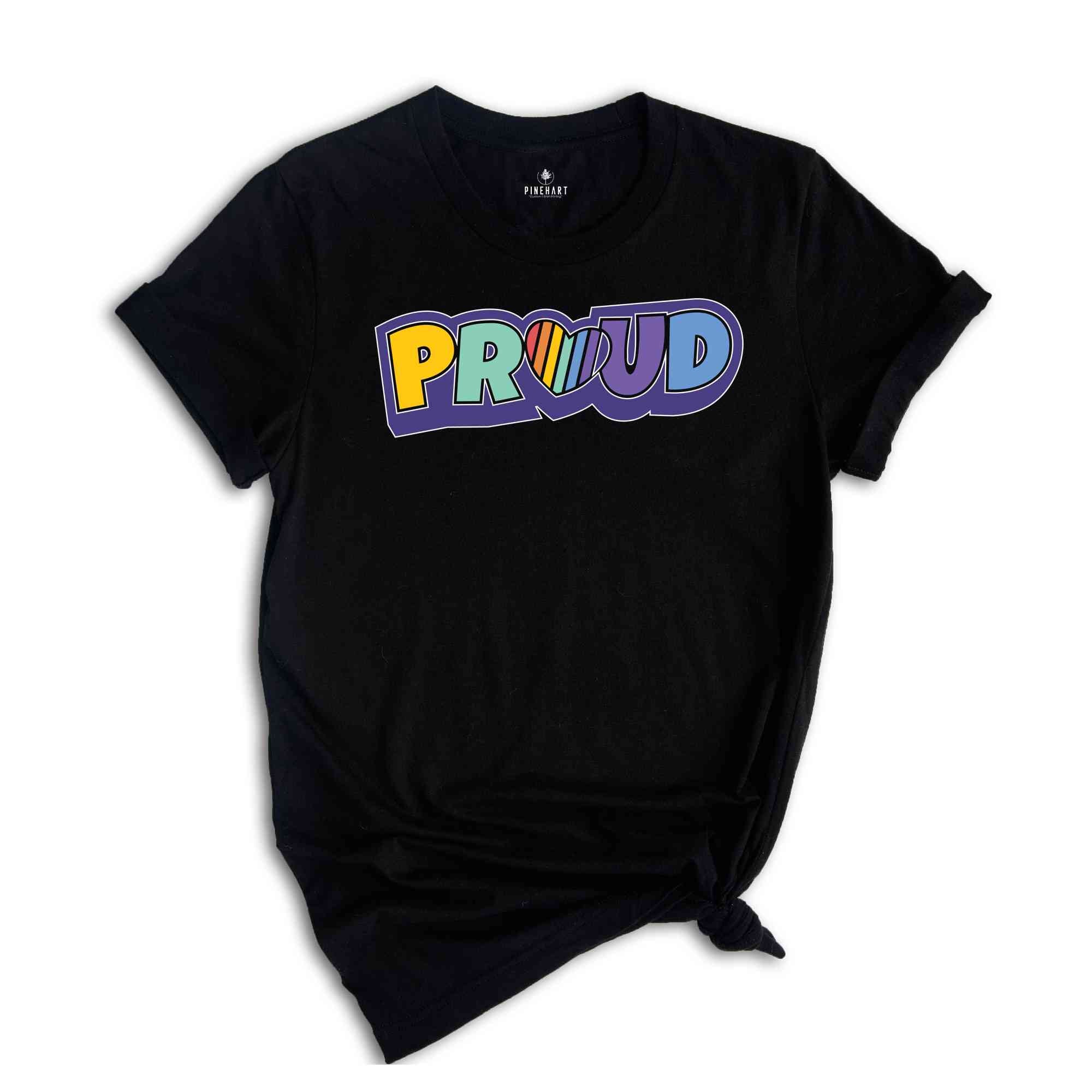 LGBTQ Proud T-Shirt, Rainbow Pride T-Shirt, V-neck Tee, Gay Pride T-Shirt, LGBTQ+ shirt, Pride Shirt, Pride Parade shirt, Cute T Shirt