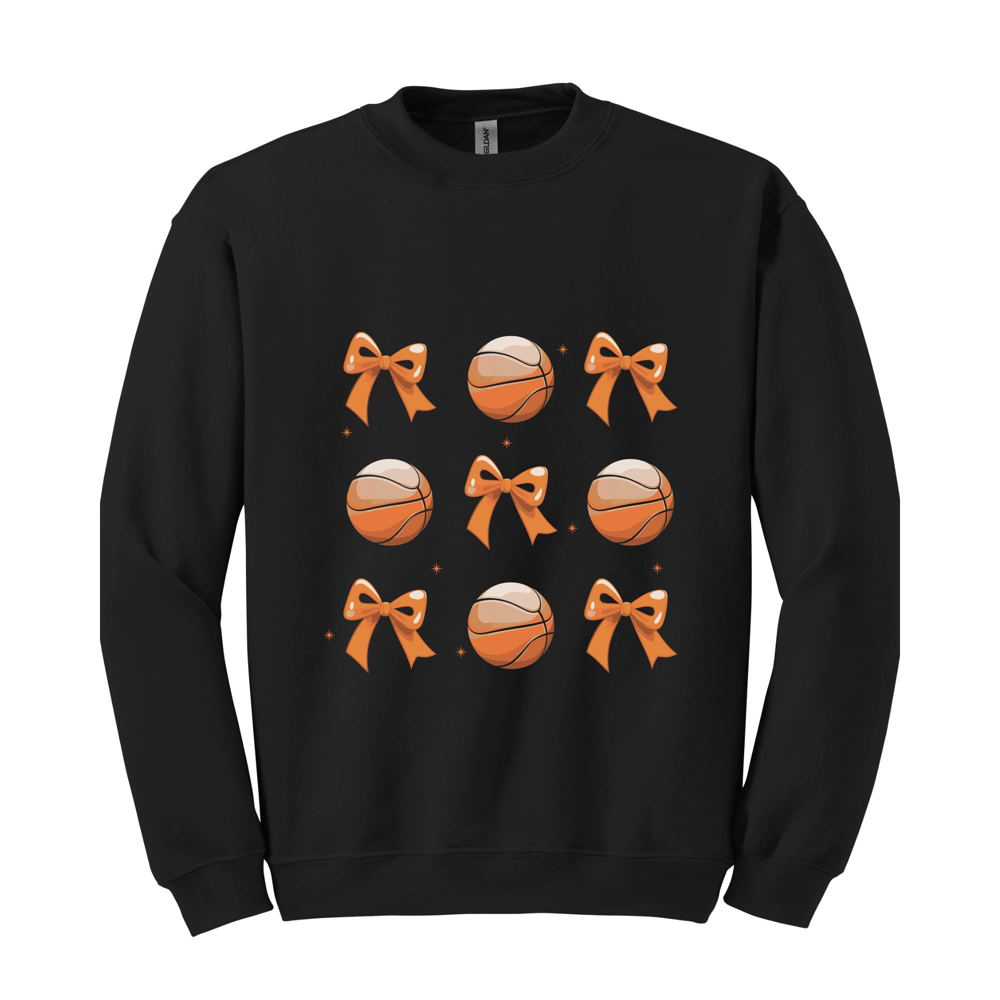 Coquette Basketball Bow Sweatshirt, Fall Coquette Bow , Basketball Mom , Game Day , Basketball Lover