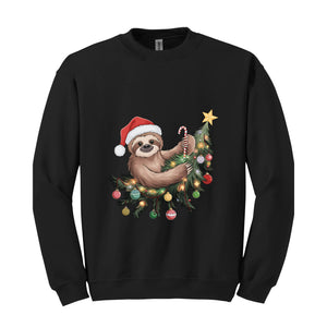 Sloth Christmas Sweatshirt, Slothmas Hoodie, Funny Sloth Sweater, Sloth Lover Gift, Cute Sloth Hoodie, Holiday Hoodie, Merry Hoodie