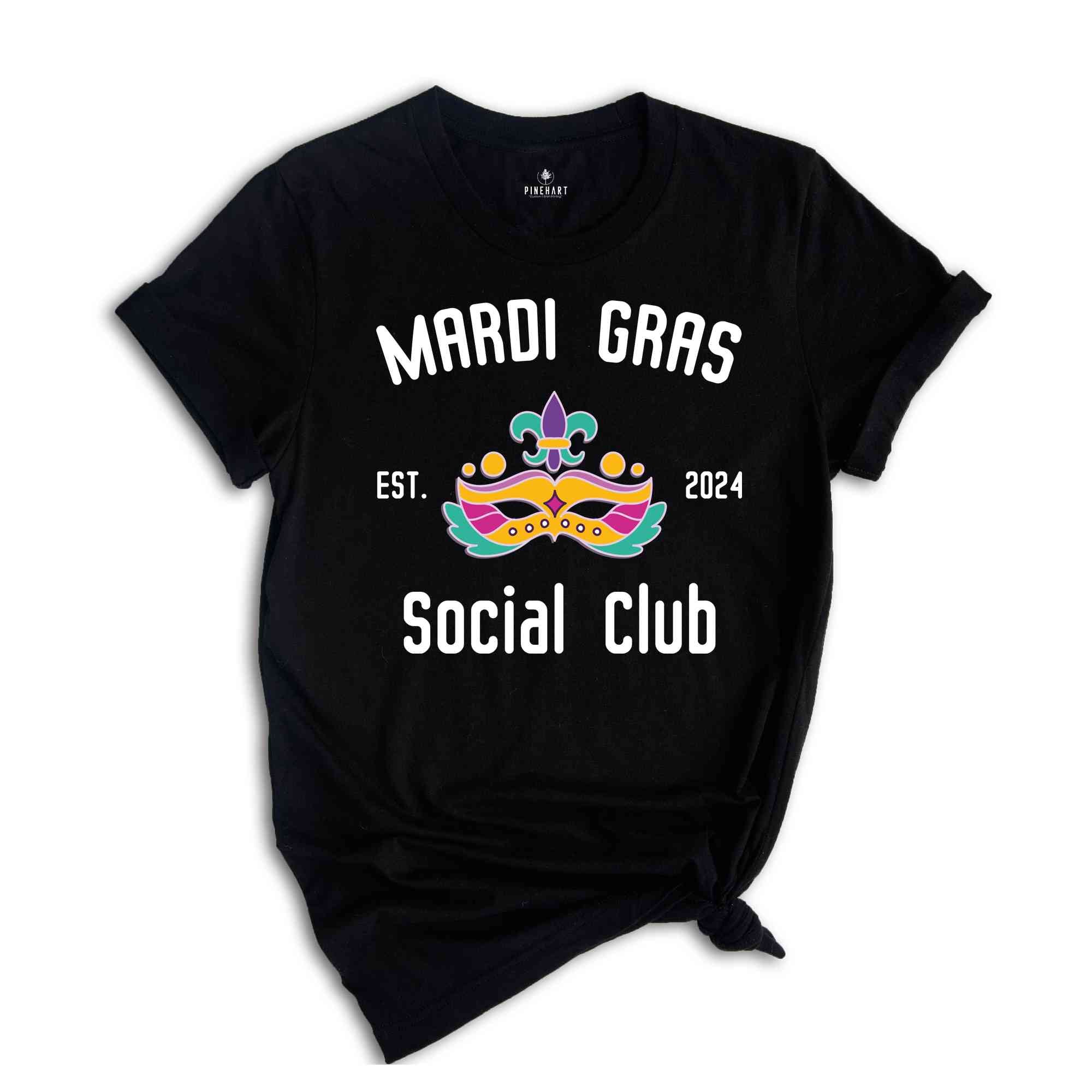 Mardi Gras Social Club Shirt, Mardi Gras Tee, Mardi Gras Party Shirt, Social Club Tee, Mardi Gras T-Shirt, Fat Tuesday Shirt, Fleur De Lis