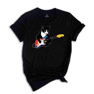 Cat Playing Guitar Shirt, Funny Guitar Shirt, Funny Cat Shirt, Music Shirt, Cat Lovers Shirt, Rock Cat Shirt, Vintage Cat Shirt