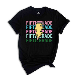 Fifth Grade Pencil Shirt, Pencil Bolt Shirt, Retro Shirt, Back To School Shirt, School Shirt, Teacher Shirt, Pencil Shirt, Teacher Gift