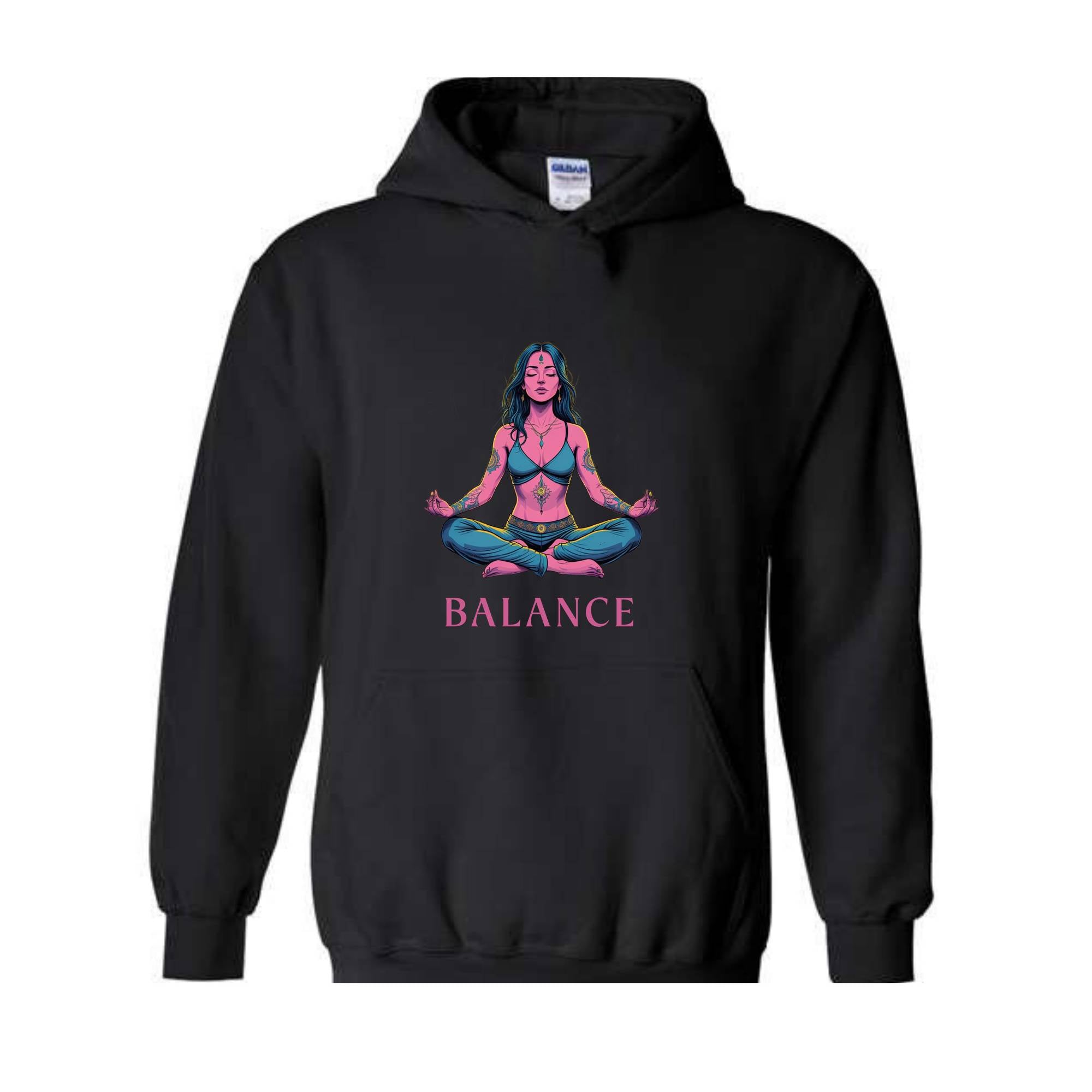 Meditation Balance Hoodie, Spiritual Hoodie, Yoga Sweatshirt, Balance Hoodie, Yoga Hoodie, Buddhist Sweatshirt, Yoga Sweatshirt