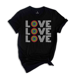 Pride Love Shirt, Retro Gay Pride Shirt, Love Is Love Shirt, LGBTQ Pride Shirt, Lesbian Shirt, Bi Pride Shirt, Gay Ally Shirt, Rainbow Shirt