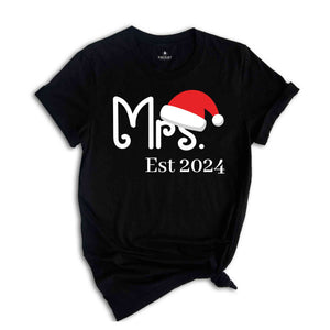 Mr And Mrs Matching Christmas Couple Shirt, Hubby Wifey Shirt, Bride And Groom Shirt, Newlyweds Gift, Honeymoon Shirt, First Christmas Gift