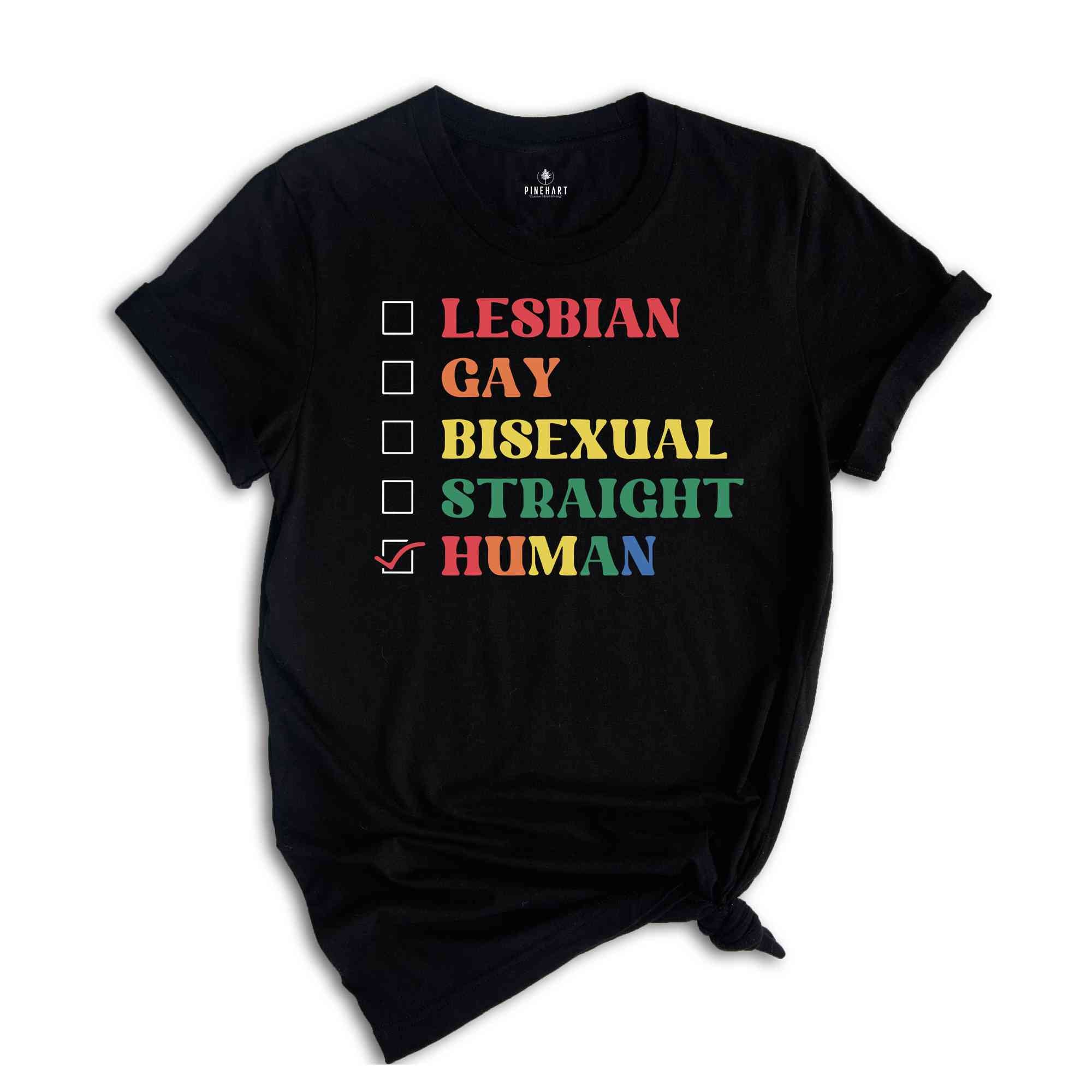 Rainbow Pride Heart Shirt, LGBT Shirt Funny Gift, Pride Shirt Women, Human Rights Awareness Shirt, Gay Pride Month Shirt