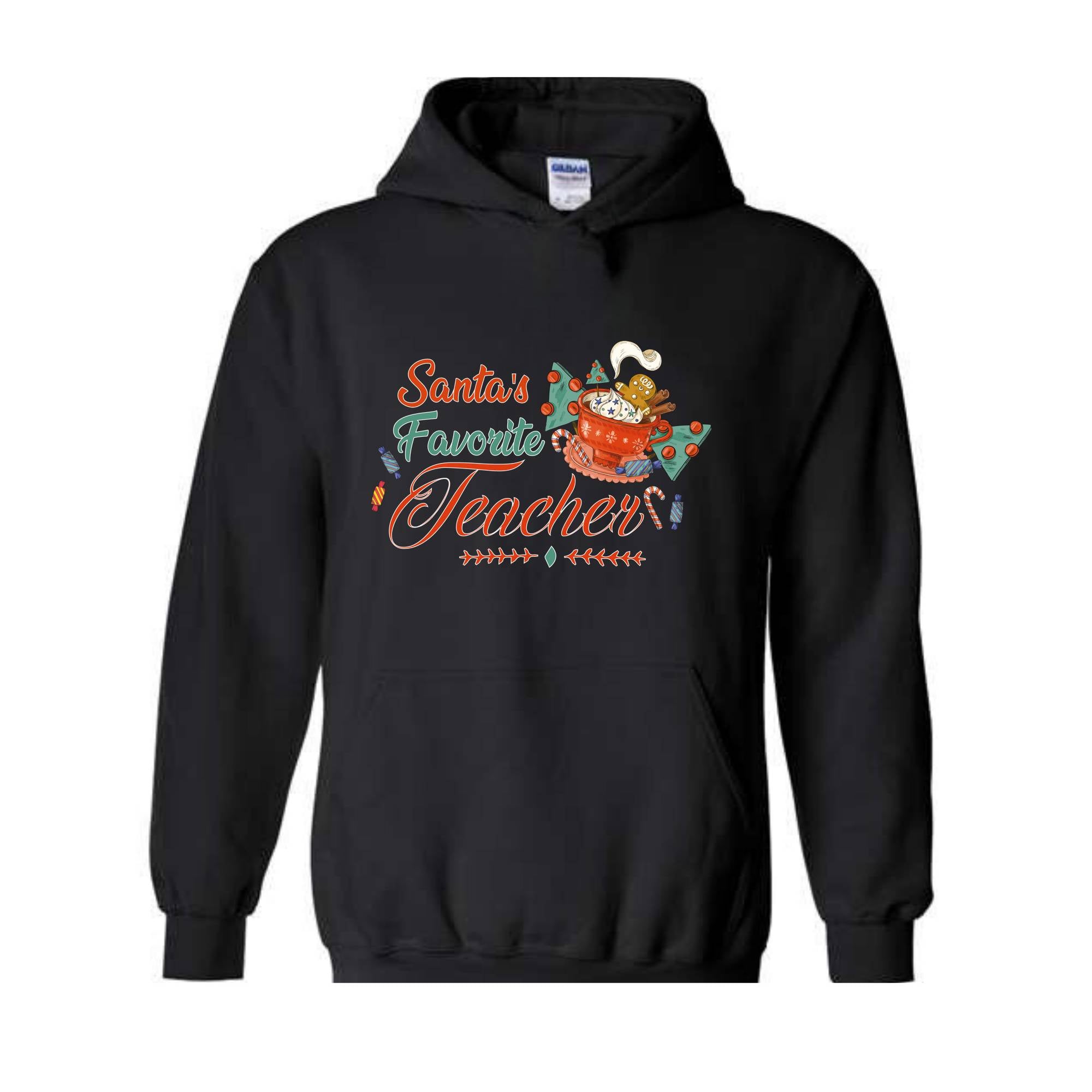 Santa's Favorite Teacher Christmas Shirt, Christmas Teacher Sweatshirt, Santa's Favorite Teacher Sweatshirt, Cute Teacher Christmas Sweater.