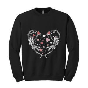 Skeleton Valentines Sweatshirt, Funny Valentines Day, Dancing Skeleton Sweater, Valentines Day Sweatshirt, Love Sweatshirt