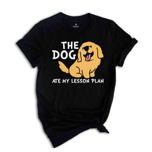 The Dog Ate My Lesson Plan Shirt, Floral Dog Shirt, Happy Tail Dog Tee, Golden Dog Gift, Sassy Dog Shirt