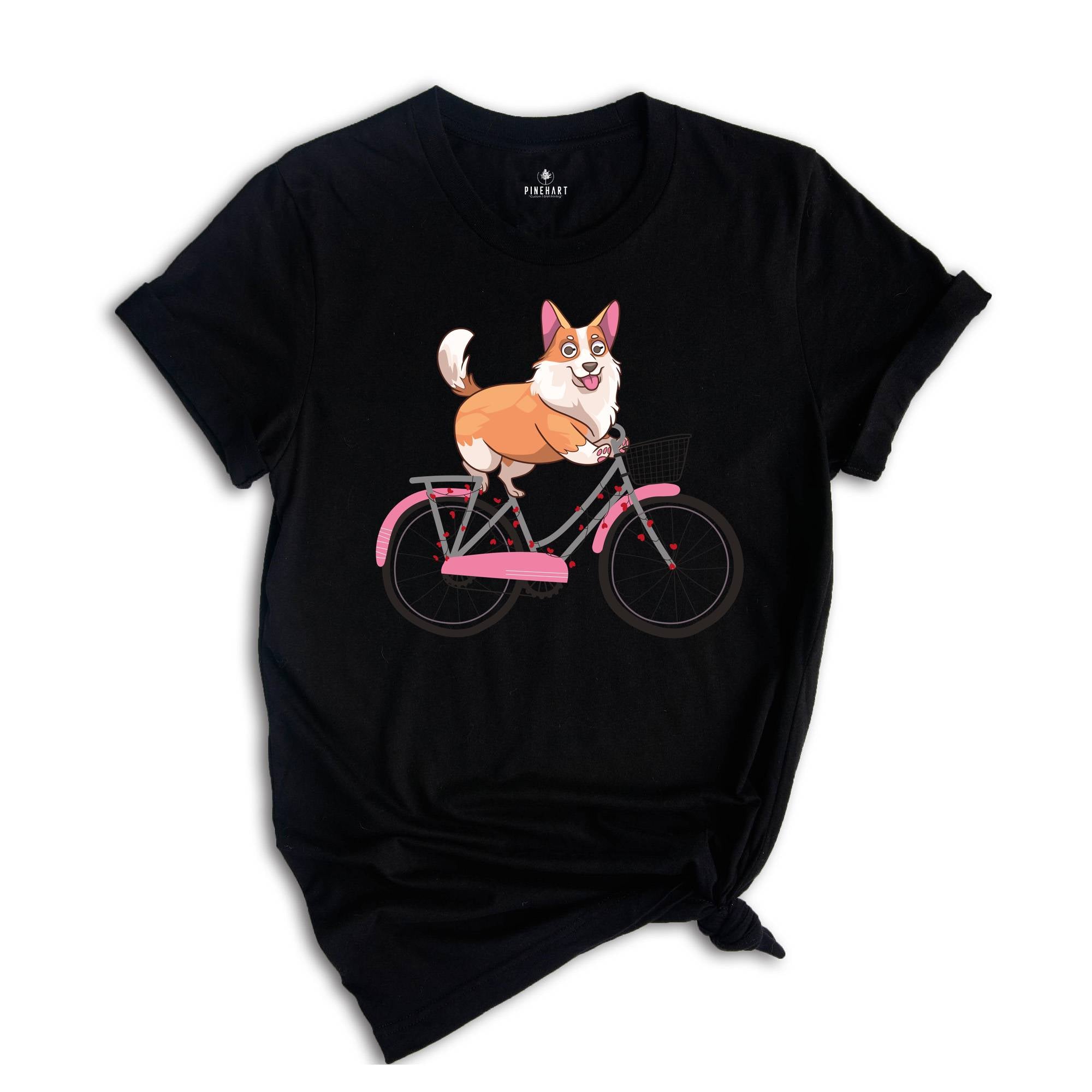 Corgi Mountain Biking T-Shirt, Valentine Dog Shirt, Valentines Shirt, Funny Dog Shirt, Cute Corgi Shirt, love Shirt, Valentine Shirt Dogs