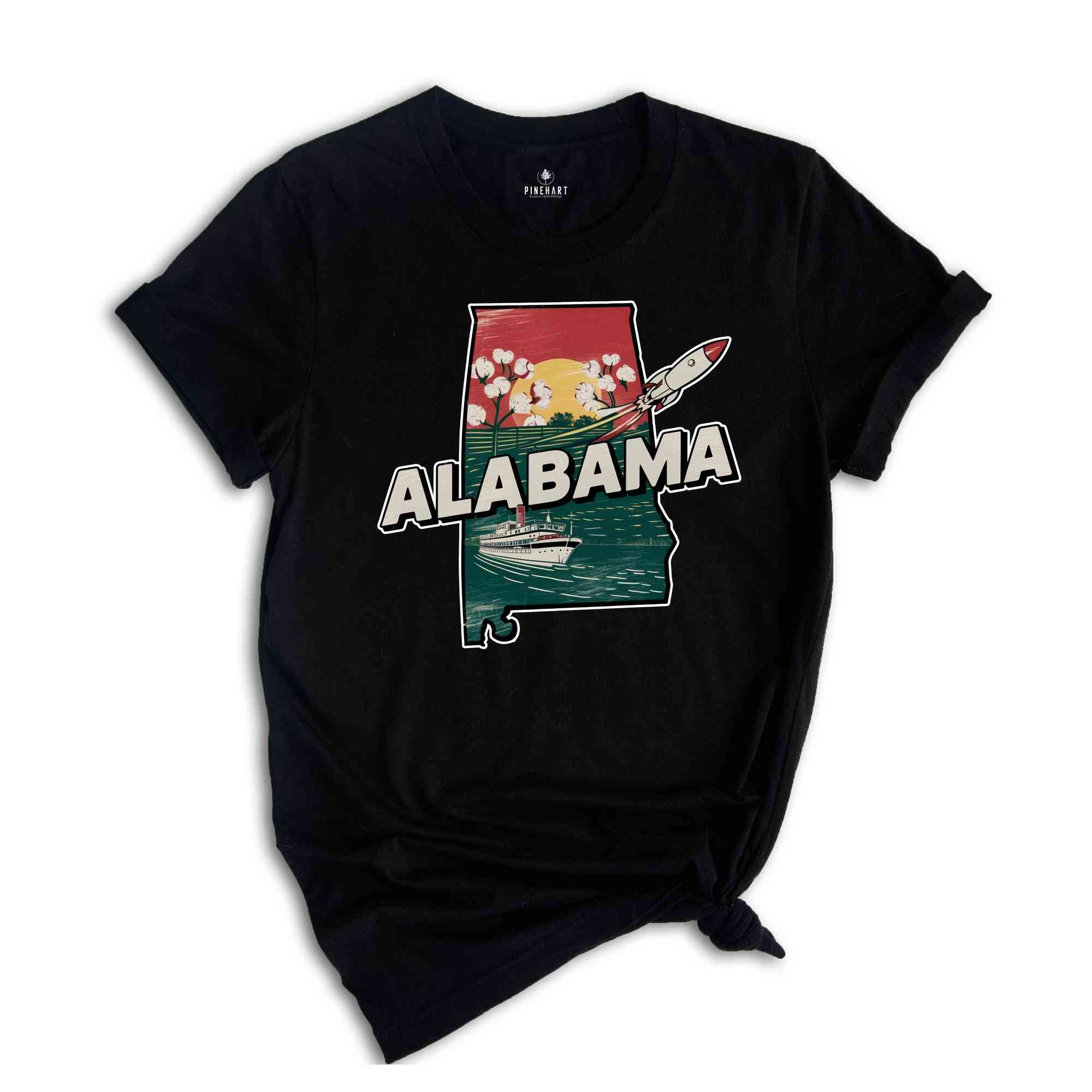 Retro State Of Alabama Shirt, State Of Alabama Shirt, State Shirt, Alabama Shirt, Alabama Lover Shirt, Family Trip Shirt, Travel Shirt