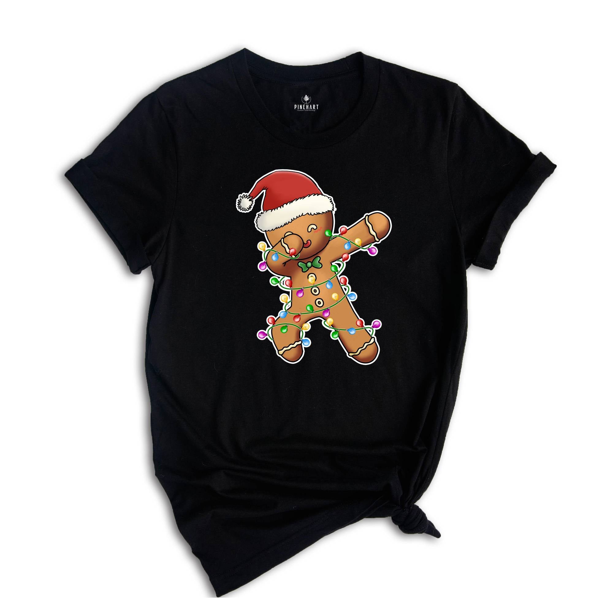 Christmas Gingerbread Dabbing Shirt, Christmas Cookie Shirt, Christmas Light Gingerbread Shirt, Christmas Gift, New Year Tee