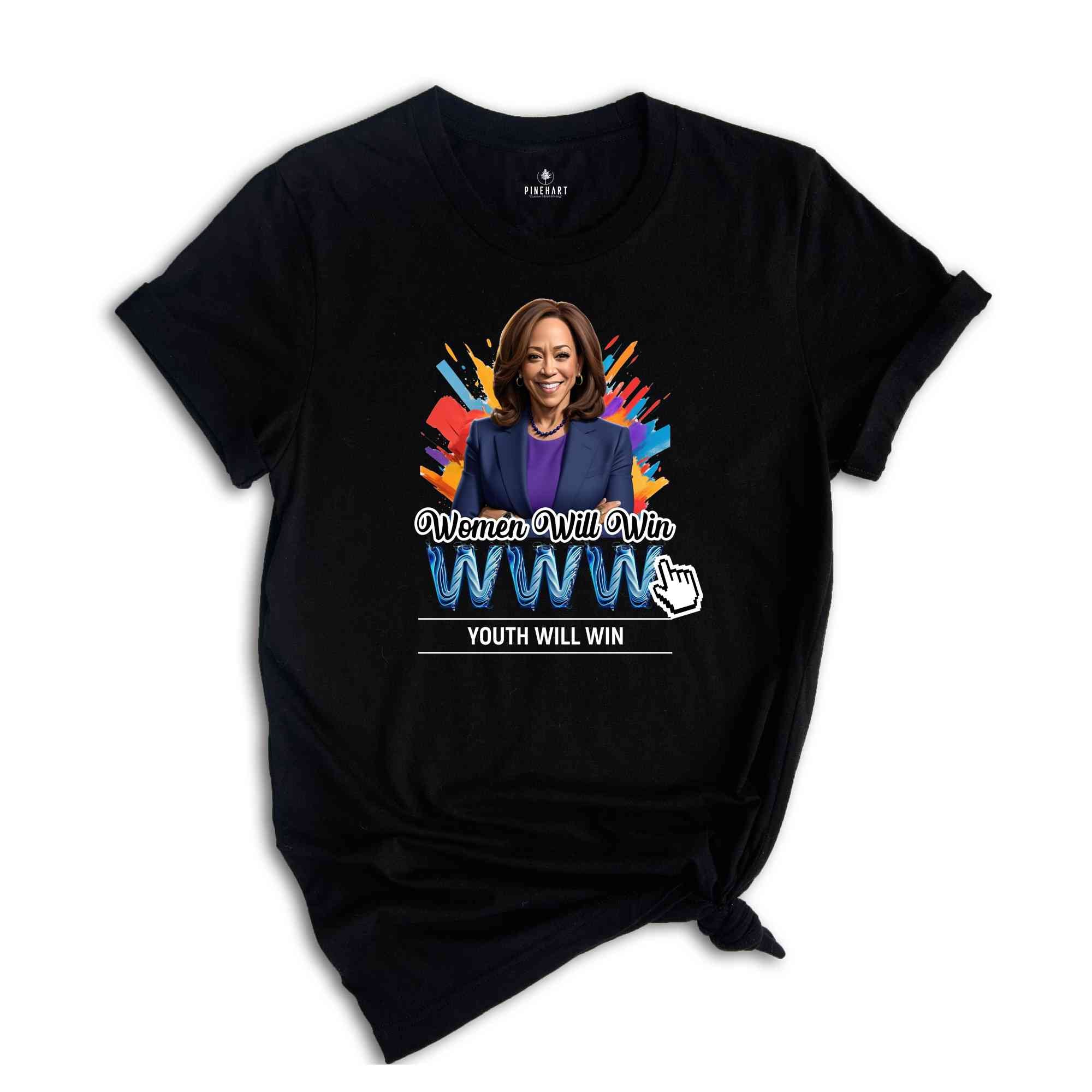 Women Will Win Shirt, Kamala Harris Shirt, 2024 Election T-Shirt, Feminist Shirt, Veto Kamala Shirt, President Kamala Shirt