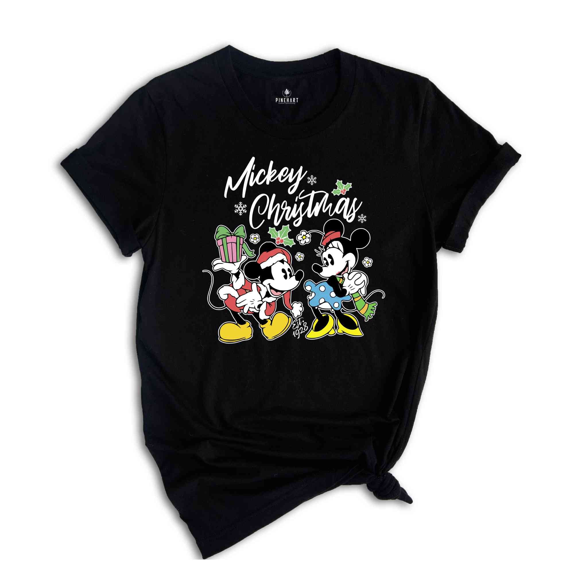 Mickey Christmas Shirt, Mickey Mouse Shirt, Mickey And Minnie Christmas Shirt, Christmas Couple Shirt, Mickey Family Shirt