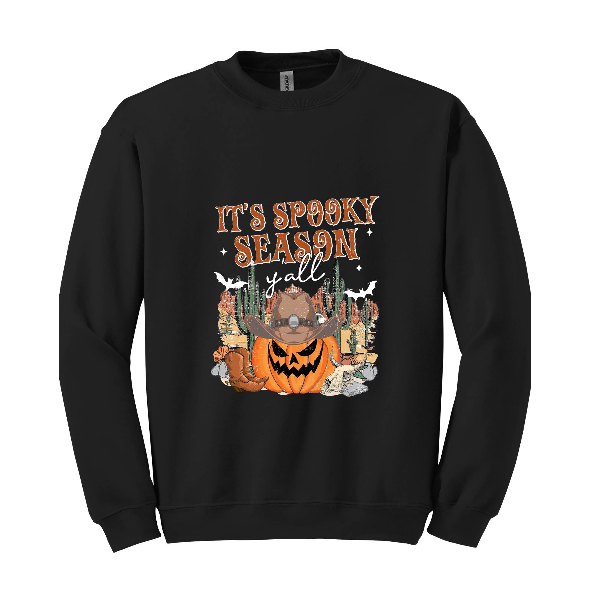 It's Spooky Season Y'all Sweatshirt, Western Halloween Sweater, Halloween Gift, Cowboy Shirt, Cowgirl Shirt, Pumpkin Sweatshirt, Spooky Tee