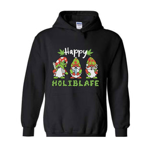 Happy Holiblafe Hoodie, Christmas Hoodie, Christmas Weed Sweater, Merry Weedmas Hoodie, Funny Christmas Sweater