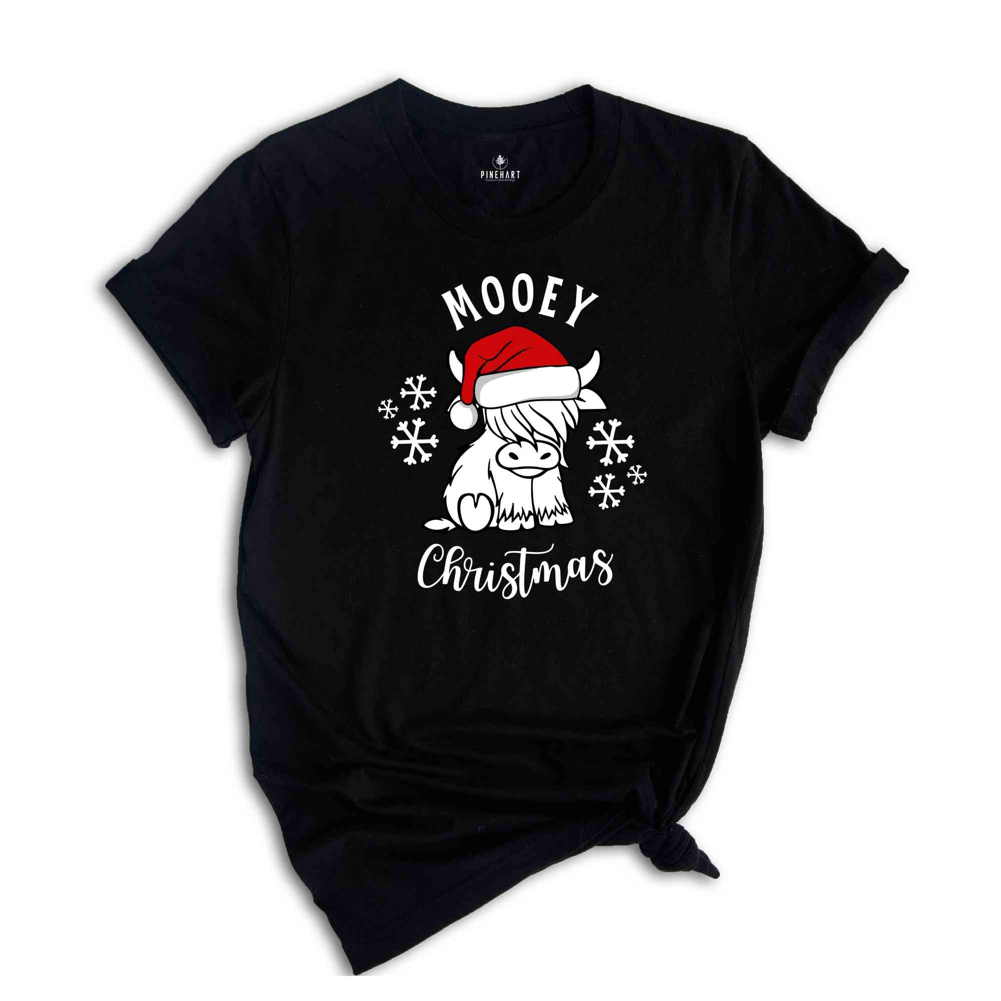 Mooey Christmas Shirt, Western Christmas Tee, Christmas Heifer Shirt, Xmas Cow Shirt, Christmas Cow Lover Tee