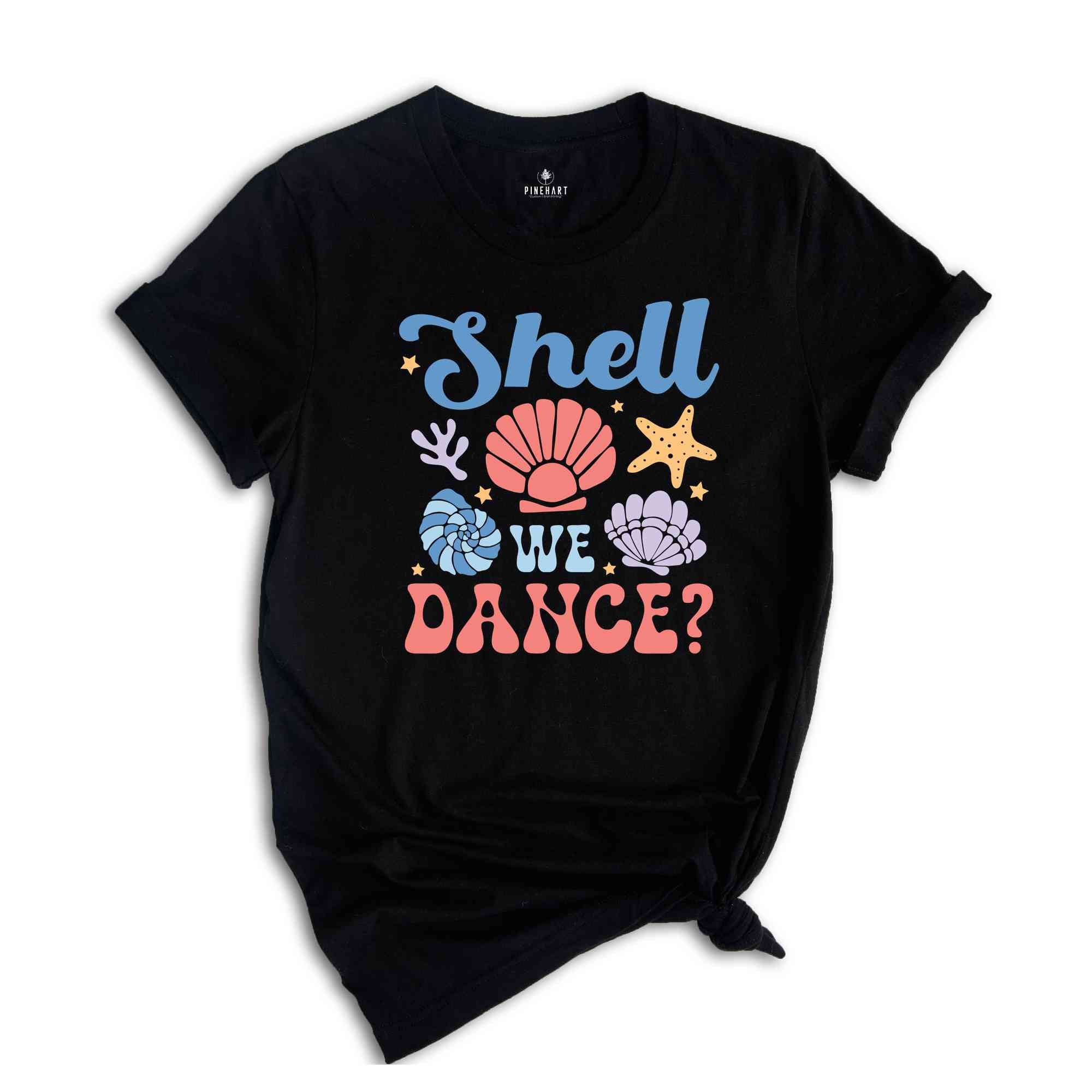 Shell We Dance Shirt, Summer Shirt, Retro Groovy Beach Shirt, Seashells Shirt, Vacation Shirt, Retro Summer Shirt, Beach vibes Shirt