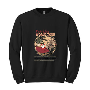 Santa Claus World Tour Sweatshirt, Christmas Sweatshirt, Funny Santa Shirt, Santa Claus Sweatshirt, Christmas Gift