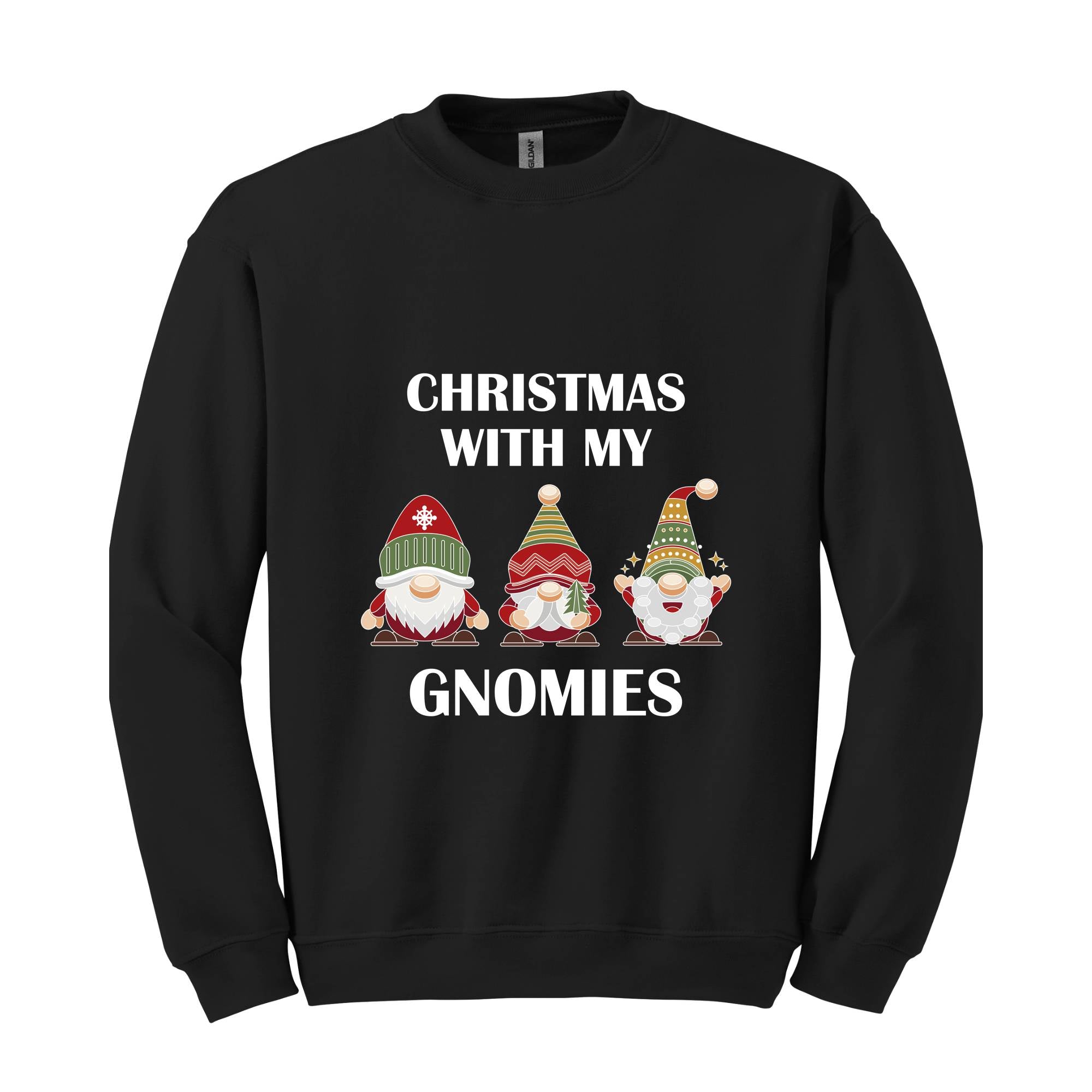 Christmas With My Gnomies Sweatshirt, Gnome Sweatshirt, Gnome Lover Gift, Festive Holiday Sweatshirt, Christmas Sweatshirt