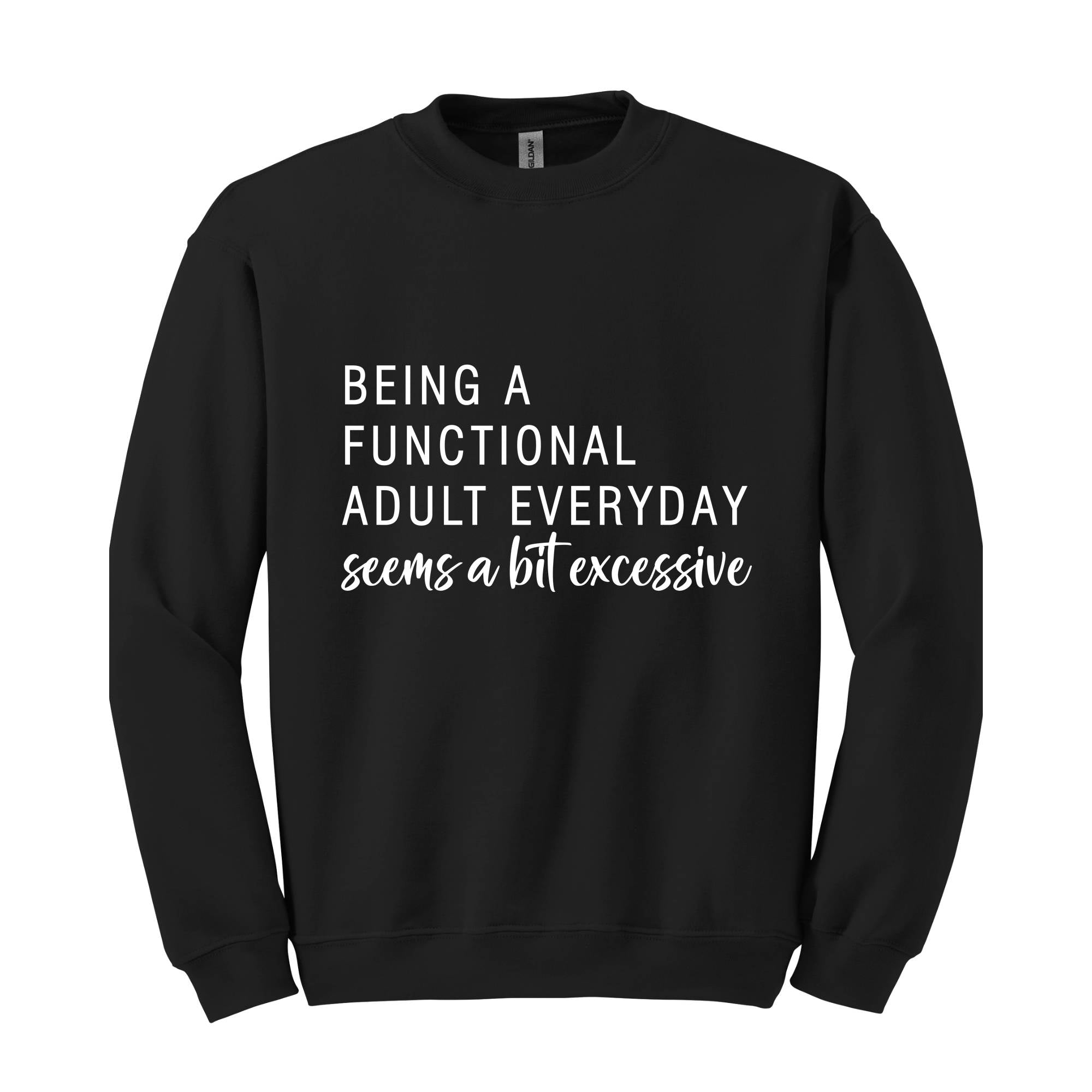 Being A Functional Adult Everyday Seems A Bit Excessive Sweatshirt, Adult Life Hoodie, Sarcastic Sweatshirt