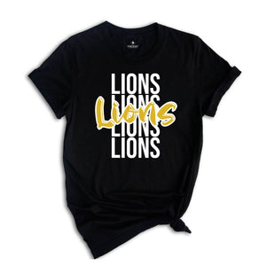 Team Mascot T-Shirt, Lions Team Shirt, Lions Football Shirt, Lions Fan Gift, Lions School Tee, Lions School Spirit