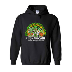 Shenanigans With My Gnomies Hoodie, St. Patricks Day Hoodie, Lucky Hoodie, Gnome Hoodie, Boho Rainbow Hoodie