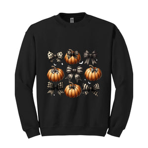 Coquette Halloween Sweatshirt, Pumpkin Sweatshirt, Halloween Crewneck, Halloween Gift, Pumpkin Spice Shirt, Spooky Season Sweater