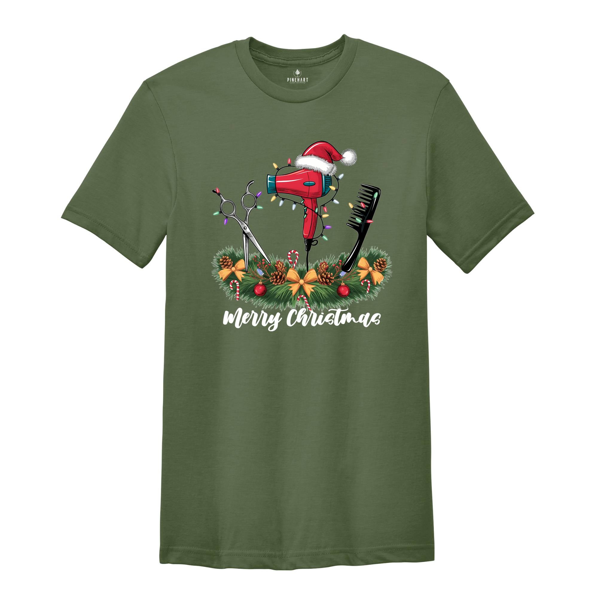 Merry Christmas Hair Stylist Shirt, Christmas Hair Stylist T-Shirt, Christmas Gift For Hair Stylist, Merry Christmas Shirt