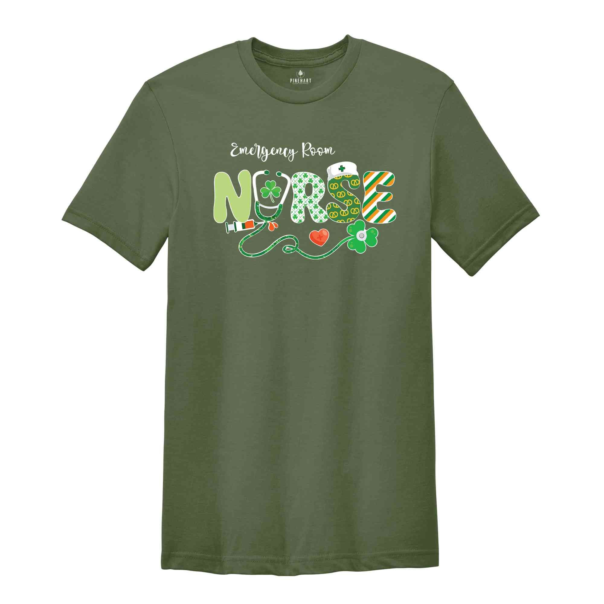 Emergency Room Nurse St Patricks Day Shirt, ER Crew Shirt, Emergency Nurse Gift, Lucky Nurse Tee, Irish Shirt, Nursing St Patricks