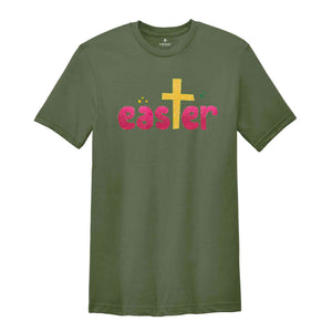 Glitter Easter Shirt, Christian Easter Shirt, Easter Shirt, Cute Easter Shirt, Cute Shirt, Cross Shirt