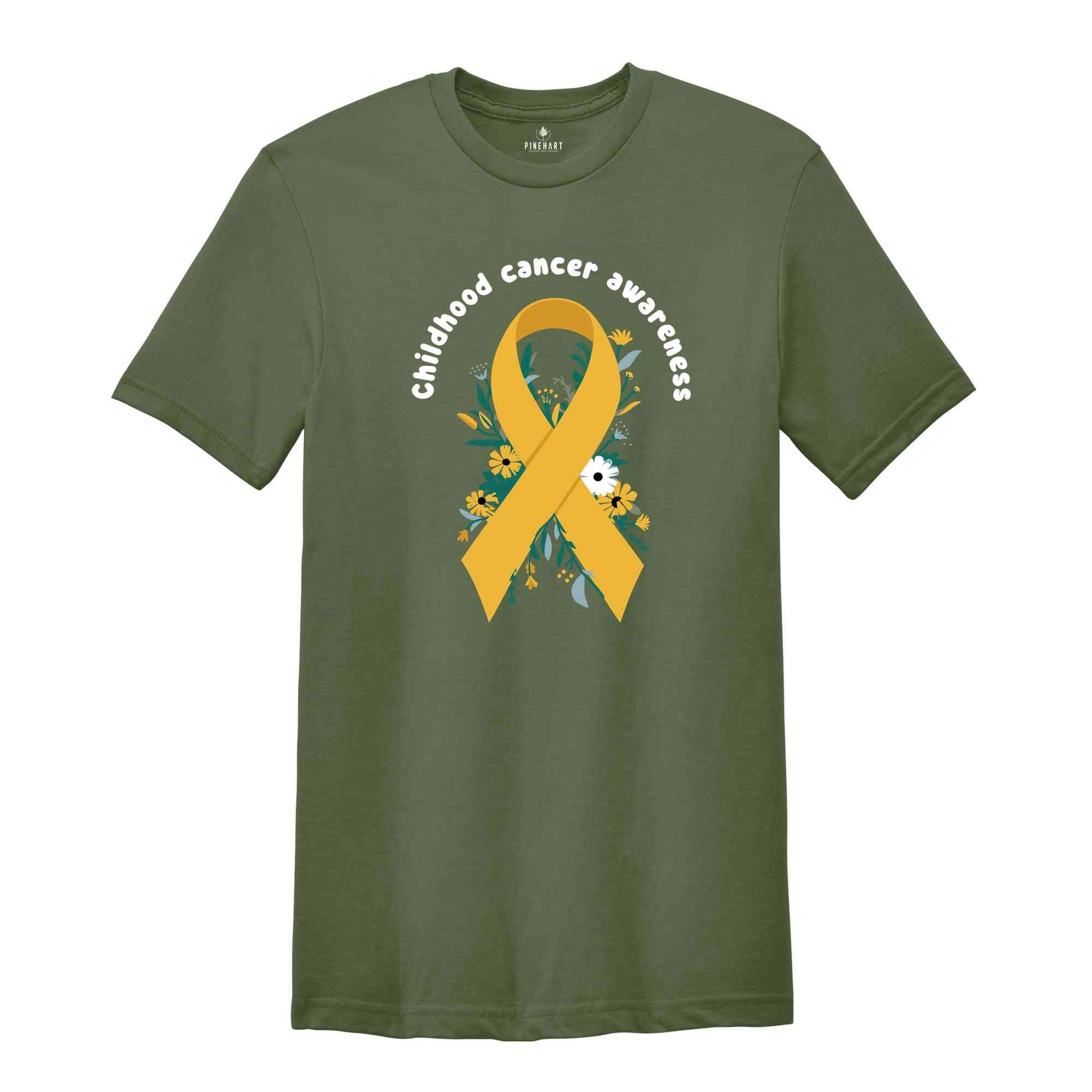 Childhood Cancer Awareness Shirt, Childhood Cancer Support Shirt, Childhood Cancer Shirt, Gold Awareness Ribbon Shirt