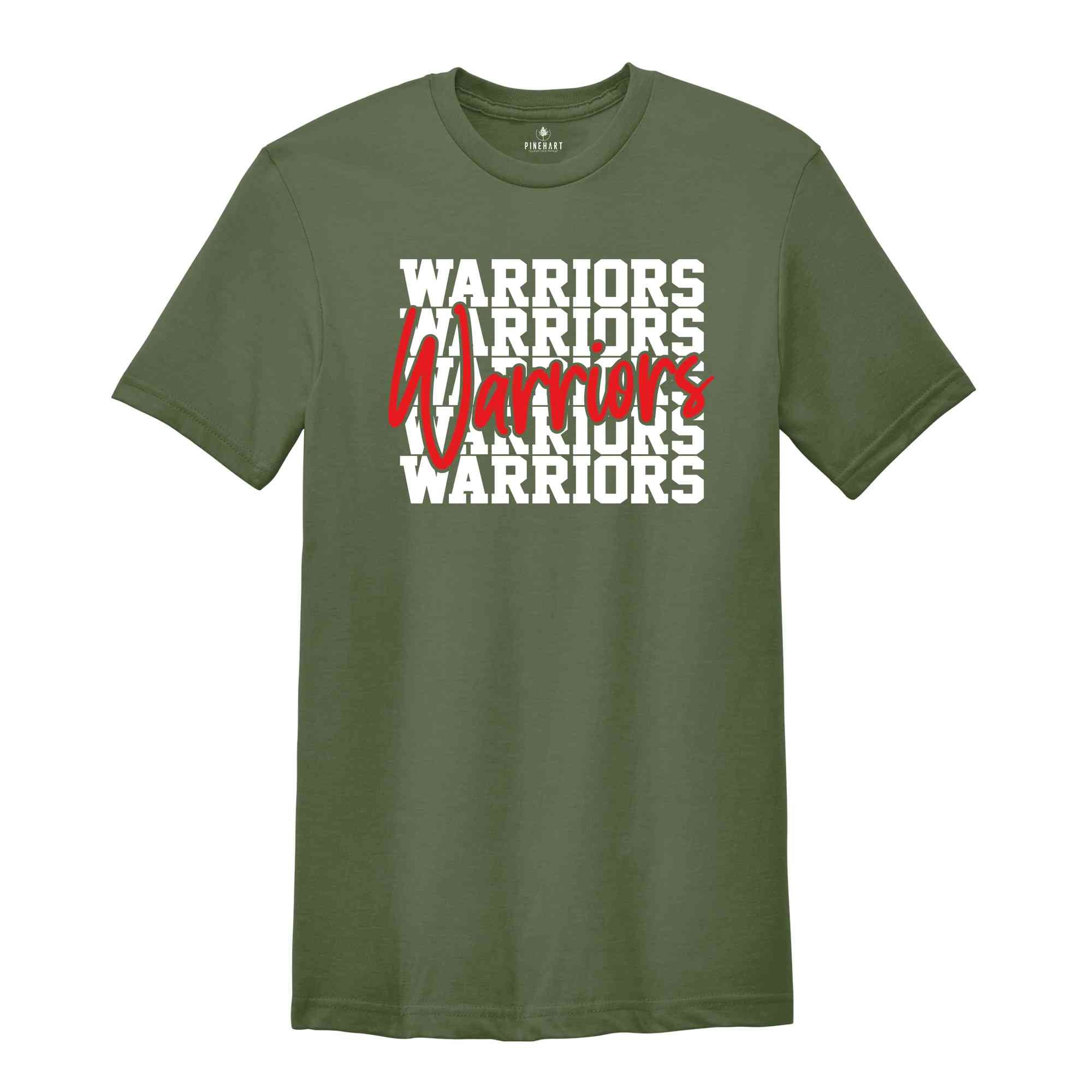 Team Mascot Shirt, Warriors Team Shirt, Warriors Football Shirt, Warriors Fan Shirt, Warriors School Shirt, Warriors School Spirit