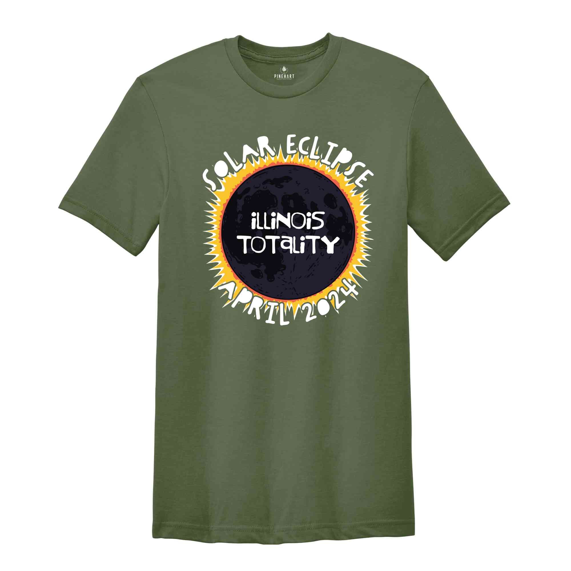 Illinois Totality Shirt, Illinois Total Solar Eclipse Shirt, Celestial Shirt, Eclipse Event 2024 Shirt, April 8th 2024