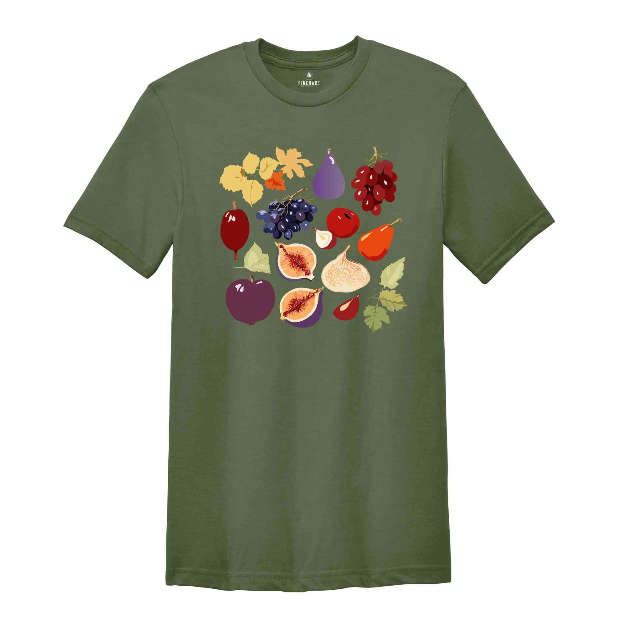 Vintage Fruit Shirt, Figs Shirt, Botanical Fruit Shirt, Vegan Shirt, Foodie Shirt, Cute Plant Shirt, Fruit Lover Shirt