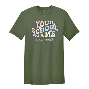 Custom School Name Shirt, Custom Teacher Shirt, Custom School Shirt, Teacher Team Shirt, Matching Teacher Shirt, Back to School Shirt