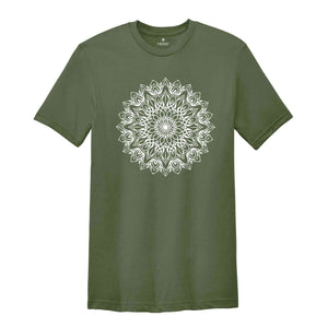 Mandala Lotus Shirt, Mandala T-Shirt, Lotus Shirt, Flower Shirt, Yoga Shirt, Minimalist Tee, Meditation T-Shirt