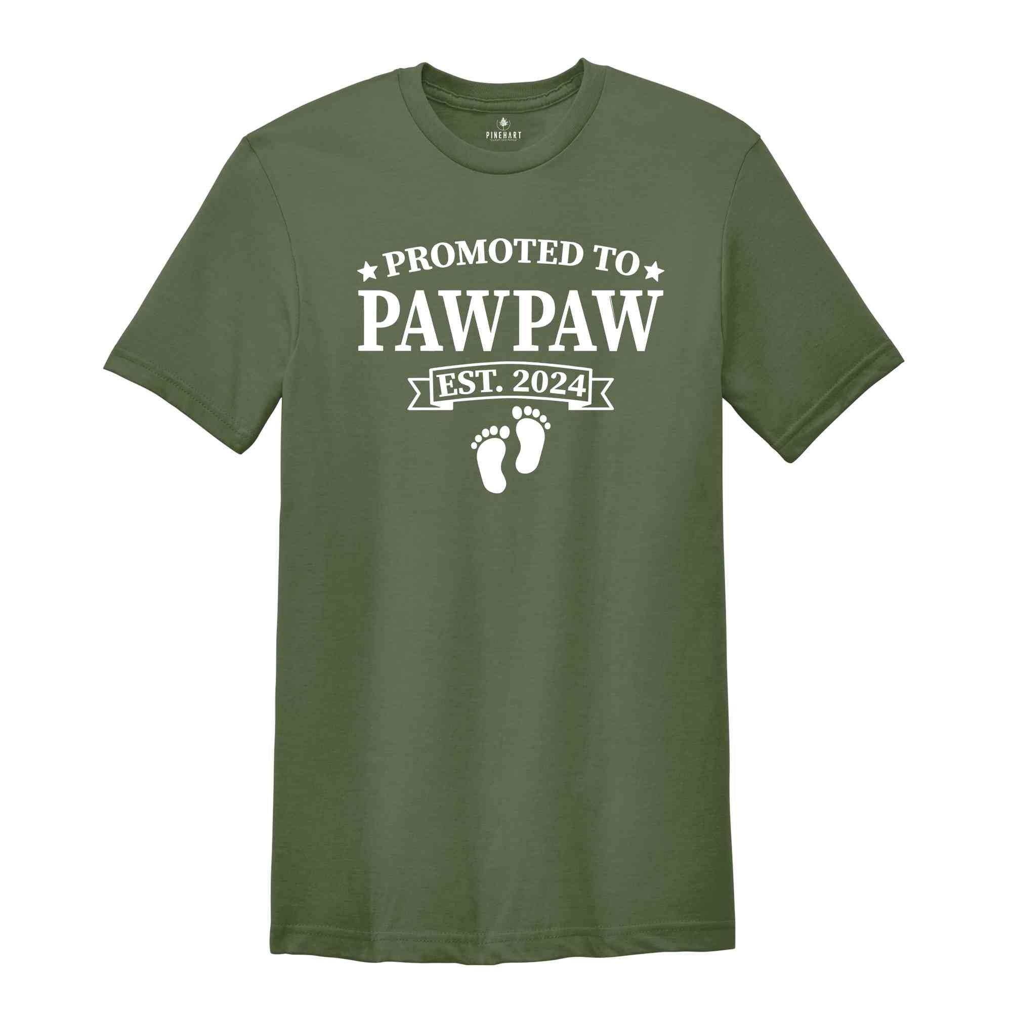 Baby Announcement, Promoted to Grammy, Promoted to Paw Paw Est. 2024, New Grammy Shirt, New Paw Paw Shirt, Pregnancy Reveal Shirts