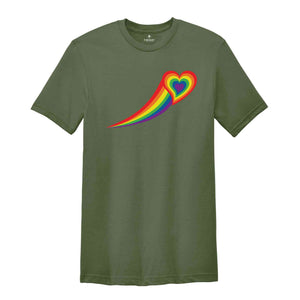 Rainbow Heart Shirt, Pride Heart Shirt, LGBT Shirt, LGBT Shirt Funny, Women Pride Tee, Gay Heart Shirt