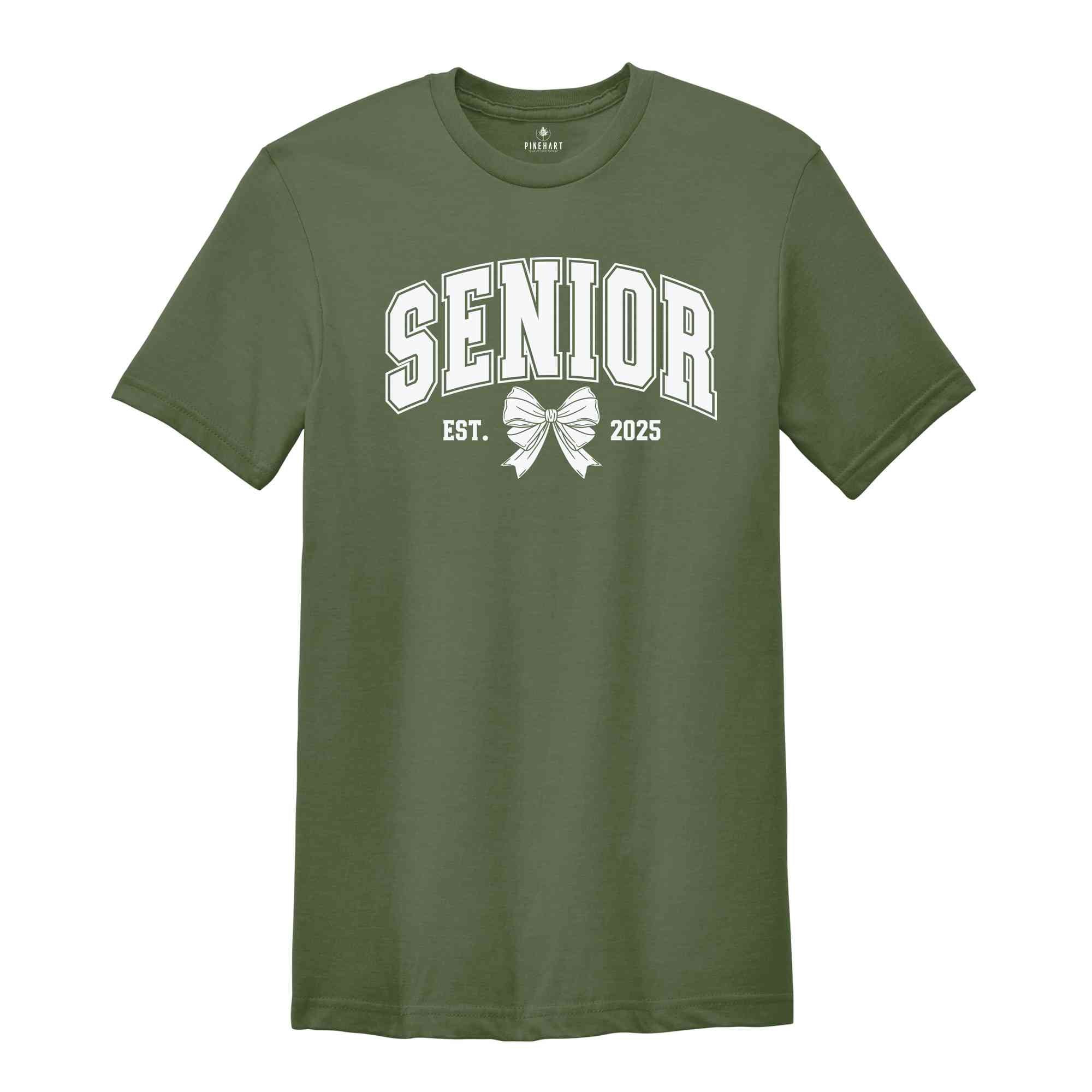 Coquette Senior 2025 Shirt, Class Of 2025 Shirt, Graduate Gift Shirt, High School Tee Senior, School Shirt, Graduation Gift, Cute Senior Tee