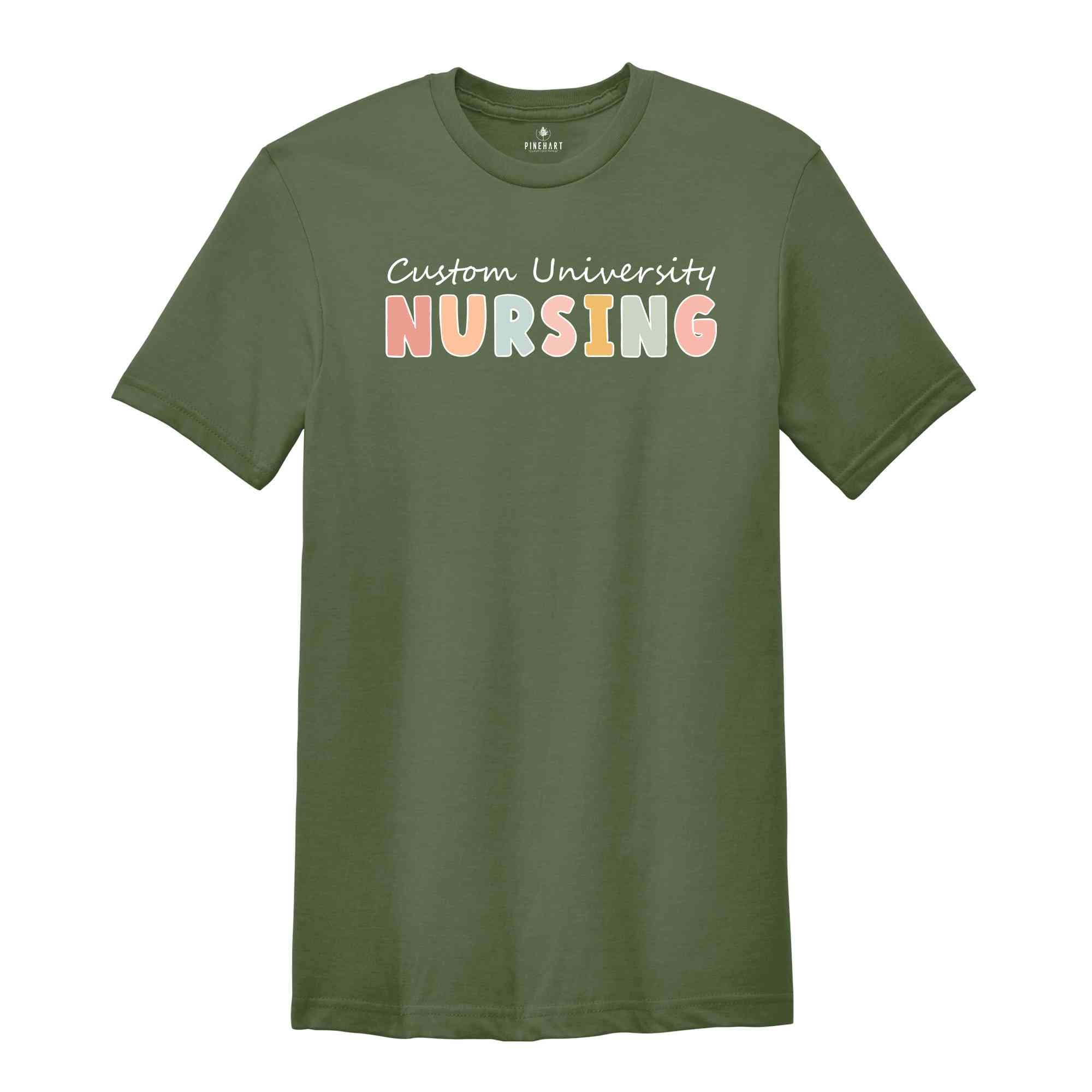 Custom University Nursing T-shirt, Custom University Shirt, Custom Nurse Shirt, Nursing Student Gifts, Personalized Gifts For Nurses