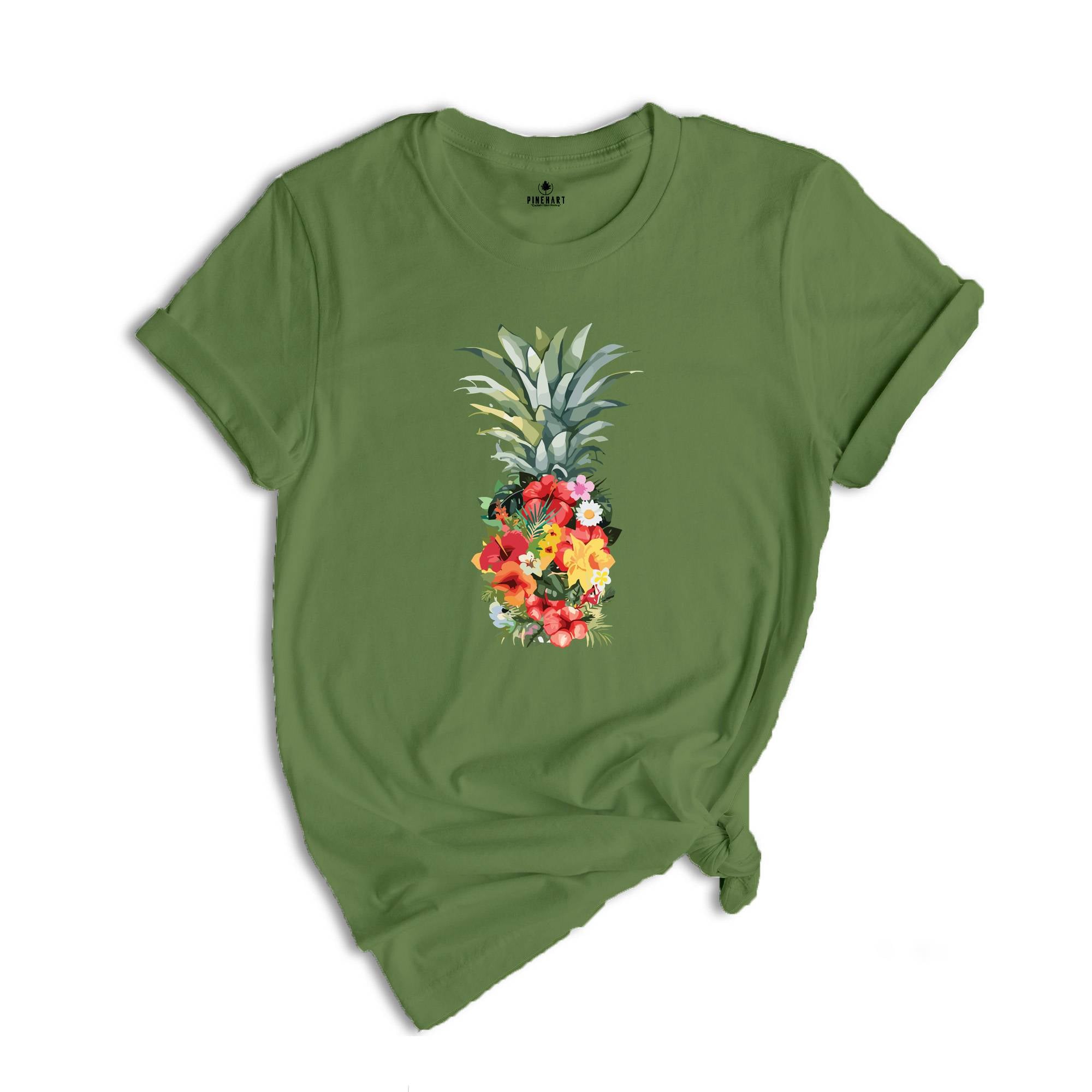 Pineapple Shirt, Watercolor Pineapple Shirt, Vacation Shirt, Flowers Pineapple Shirt, Summer Shirt, Fruit Shirt, Pineapple Lover Shirt